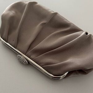 Elegant Satin Clutch in Taupe